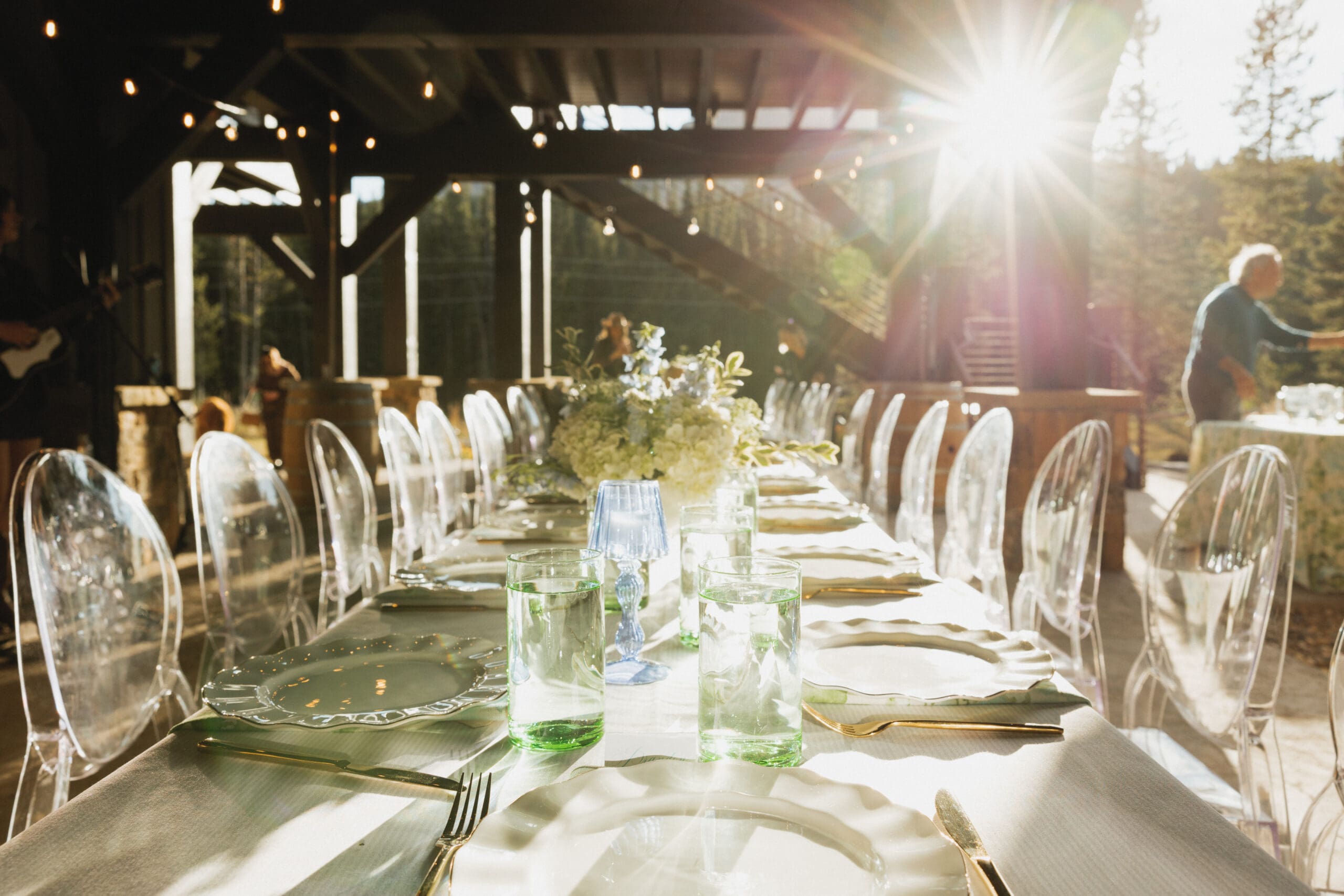 Luxury wedding weekend welcome dinner in Big Sky Montana