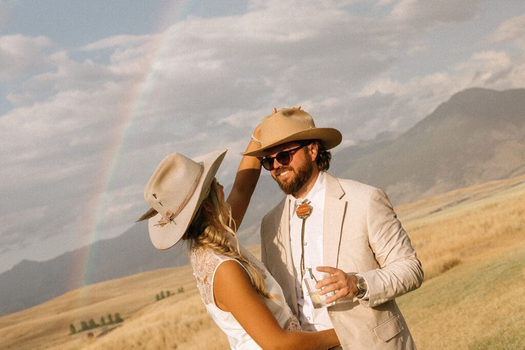 Luxury wedding weekend welcome dinner in Paradise Valley Montana